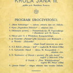 Archiwum 1926 zaproszenie odsłoniecie portretu Króla Jana III Sobieksiego