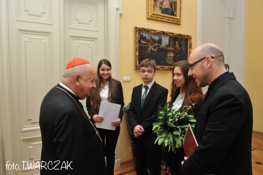 Wielkanoc 2015, wizyta II LO w Krakowie u Księdza Kardynała, zdj. Tadeusz Warczak