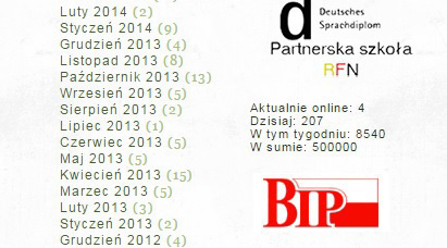 Strona internetowa II LO 20.02.2016 pół miliona odsłon