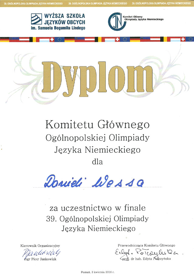 Olimpiada Języka Niemieckiego 2015/2016