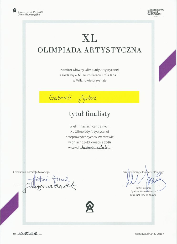 Olimpiada Artystyczna 2015-2016