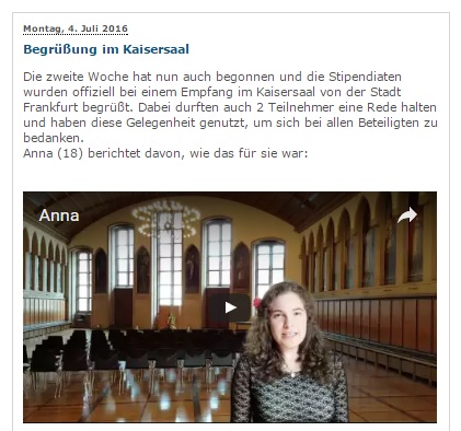 Ania pozdrawia z Frankfurtu 2016