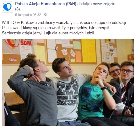 Edukacja Globalna warsztaty PAH 2016